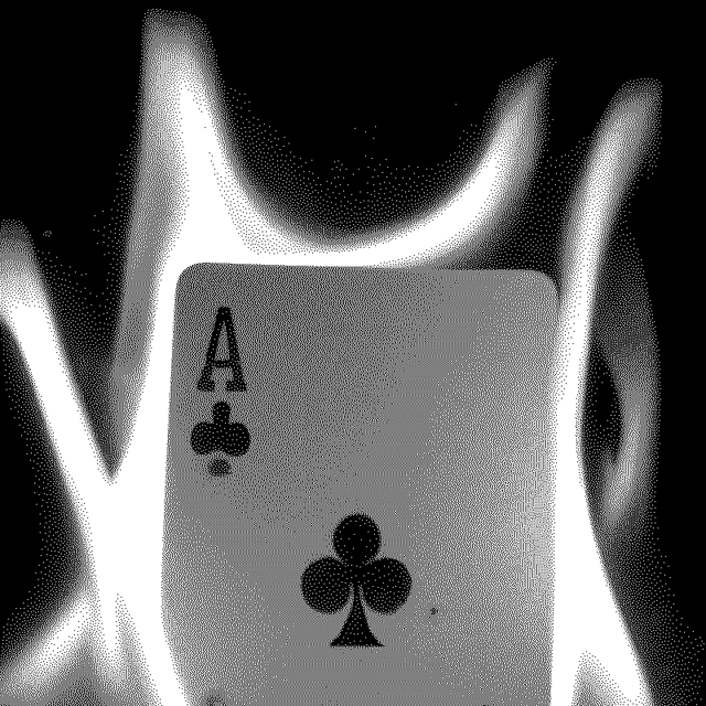 Playing card on fire